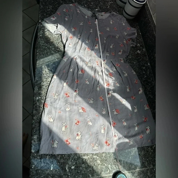 Oliver Bonas Violet Rufus Frenchie Dog Print Dress French Bulldogs Size 10 M - Picture 11 of 16